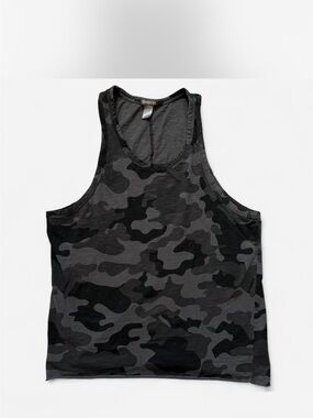 Large DIVIDED Men's Black Gray Camo Tank Top